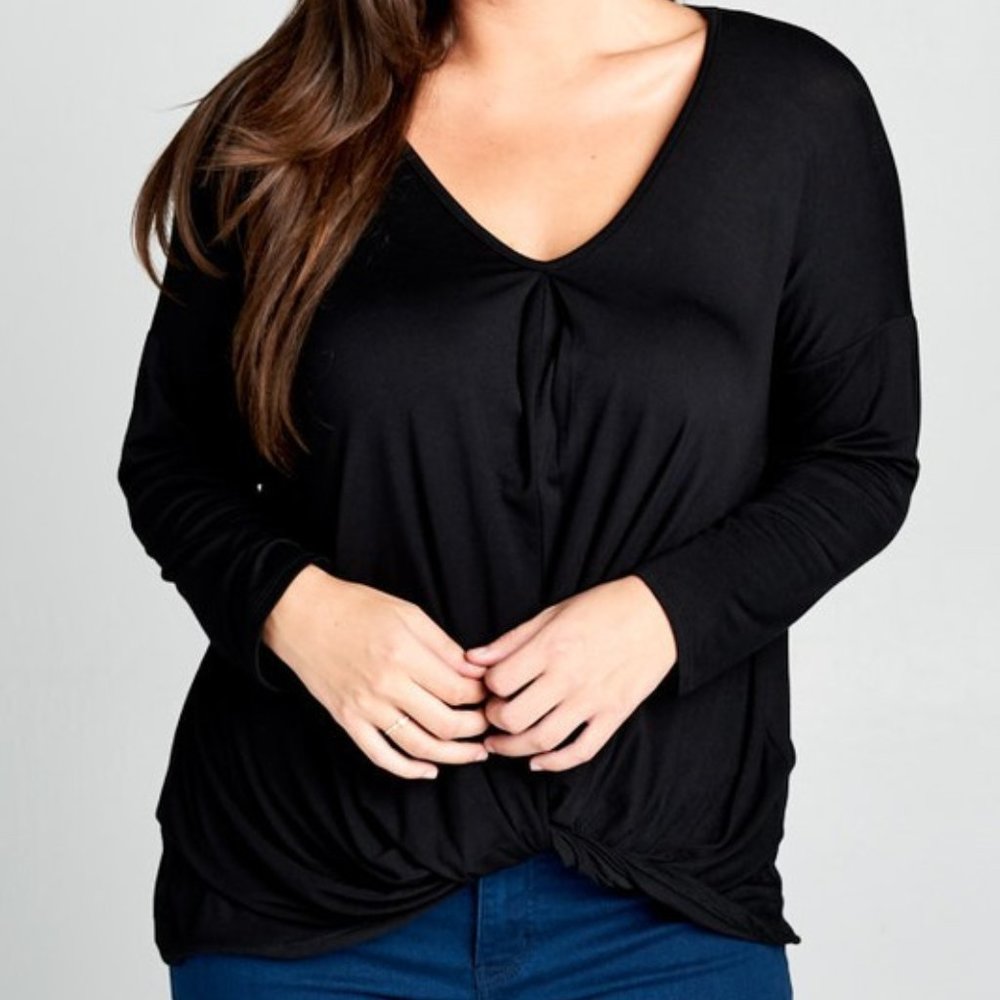 Jersey Draped Top - Curvy